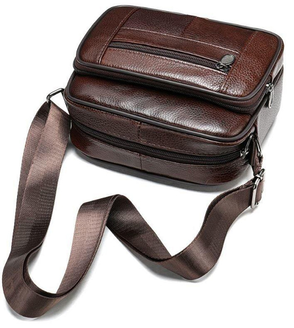 Сумка чоловіча флотар шкіряна Коричнева (Vintage) Київ - фото 2
