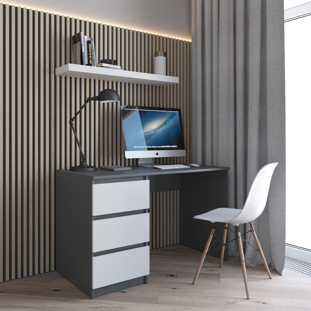 Комп’ютерний стіл VAYS R-13, письмовий з тумбою зліва, 3 шухляди, без ручок, ЛДСП, 120×60×75 см - для дому та офісу Львів - фото 6