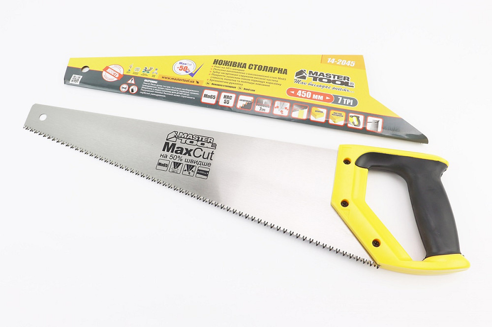 Ножівка по дереву 450мм, 7TPI MAX CUT, загартований зуб, 3D заточування 14-2045 Київ - фото 1