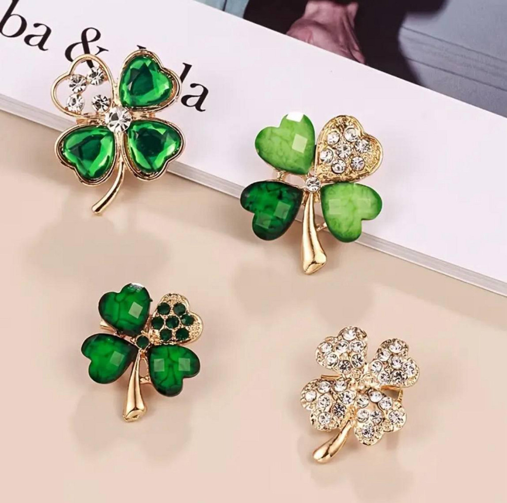 Набір брошок Конюшина удачі – 4 декоративні брошки чотирилисник Київ - фото 2