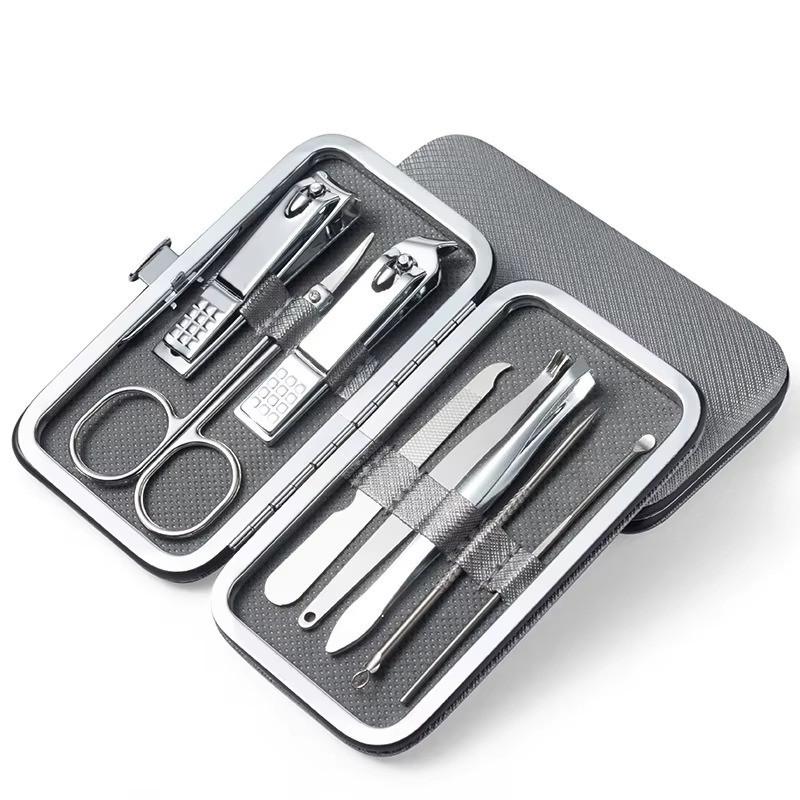 Набір інструментів для манікюру і педикюру в кейсі, пінцет, пилочка, ножиці в наборі 8 шт, колір сірий Кам'янець-Подільський - фото 3