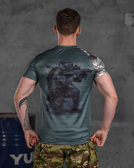 Футболка Військова Тактична Потовідвідна Армійська Чорна Punisher coolmax USA Одеса - фото 7