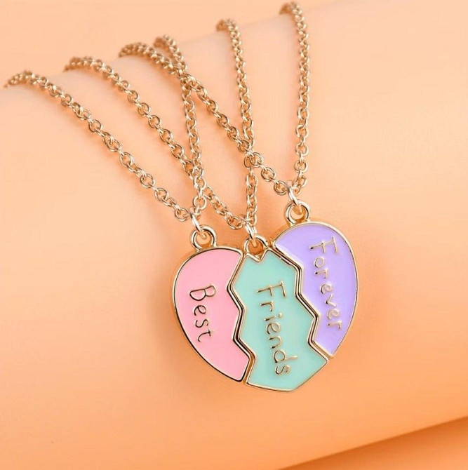 Кулоны Best Friends Forever – набор из 3 подвесок-сердец Киев - изображение 3
