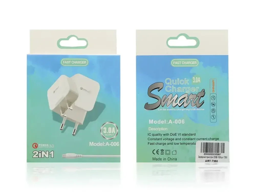 Зарядний пристрій 220В 2,4А QC3.0 USBx1 51-3 з підтримкою швидкого заряджання та захистом від перегріву Одеса - фото 5