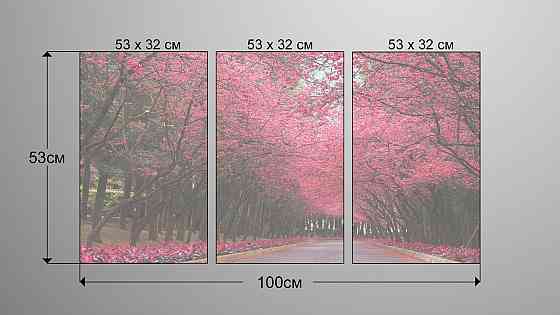 Модульна картина Парк Сакури Аrt-174_3А Київ