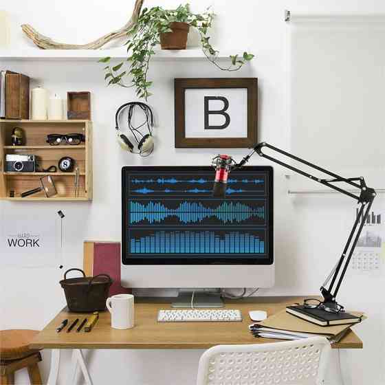 MIC-900RD Комплект USB-мікрофонів Конденсаторний мікрофон V3 + мікрофонна стійка кардіоїдна червона Рівне