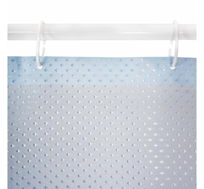 Штора для ванной Ткань Пика 180*180 см голубая Харьков - изображение 4