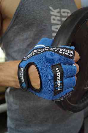 Спортивні рукавички для фітнесу та тренувань Надійний захист рук PowerSystem Workout Сині розмір XXL Київ