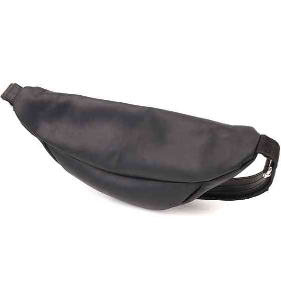 Надійна сумка бананка для чоловіків із вінтажної натуральної шкіри Shvigel 23138 Чорний Київ