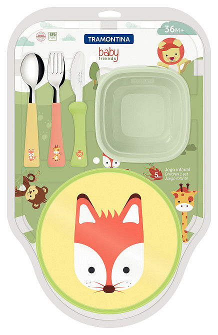 Набор детской посуды Tramontina Baby Friends, 5 предметов (6710900) Киев - изображение 2