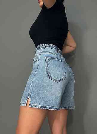 Шорты женские джинсовые Liana 4-028 4-029 с резинкой на талии большие размеры голубые, голубой, 4О, 40, 111 см, 130 см Киев