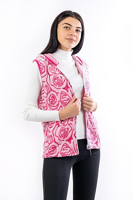 Жилет женский теплый с капюшоном, велсофт топ Киев - изображение 4