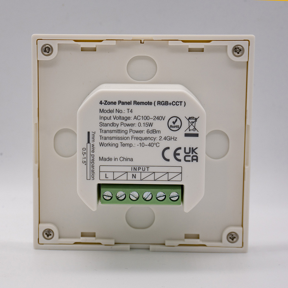 Milight Smart touch панель TL4 (White/RGB/RGBW/CCT 2,4 GHz) Коломия - фото 8