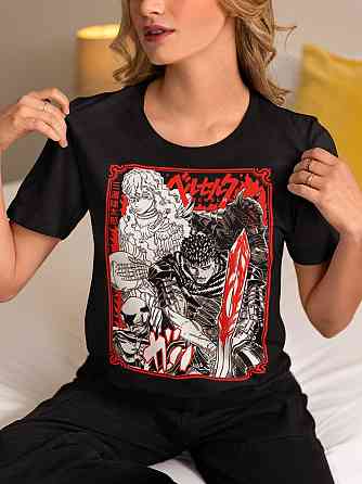 Футболка аниме Берсерк Гутс Скулл Книгхт оверсайз (S/M/L) Черний AnimeJ0231 Днепр
