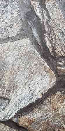 Шпалери вінілові на флізеліні AdaWall Roka 1.06х10 під камінь бут структурні чорні коричневі 23114-3 Київ