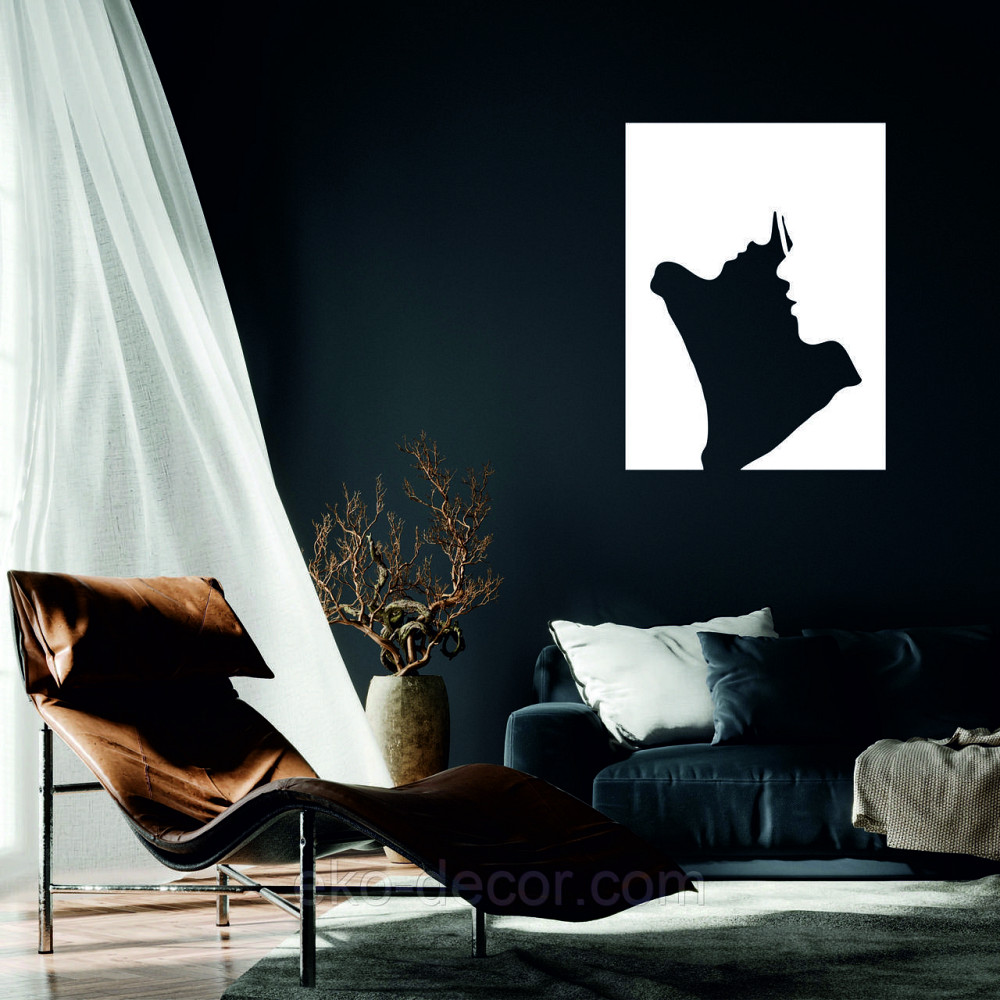 Декоративне настінне 3D Панно «Силует пари», Декор на стіну з об'ємом 90*67 см, Білий Київ - фото 1