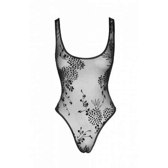 Боди с узорами M F242 Noir Handmade, полупрозрачное, черное Sex Aura Киев