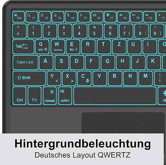 Чехол с съёмной Bluetooth клавиатурой и трекпадом для Lenovo Idea Tab Pro 12.7 2025 тёмно-синий с 7-цветной Киев