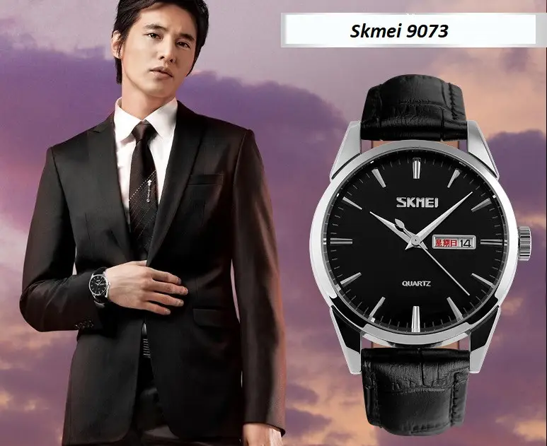 Годинники чоловічі наручні Skmei 9073 (Сріблясті з чорним циферблатом) Київ - фото 4