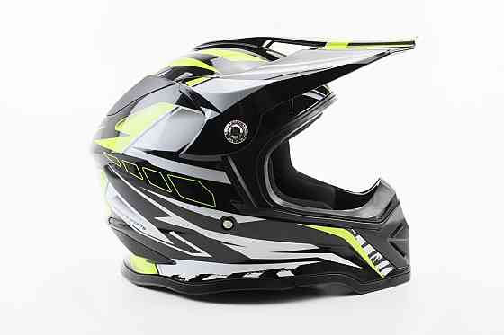 Шолом кросовий/ендуро/АТV BLD-819-7 М (57-58см), ЧОРНИЙ/НЕОНОВО-ЖОВТИЙ Киев