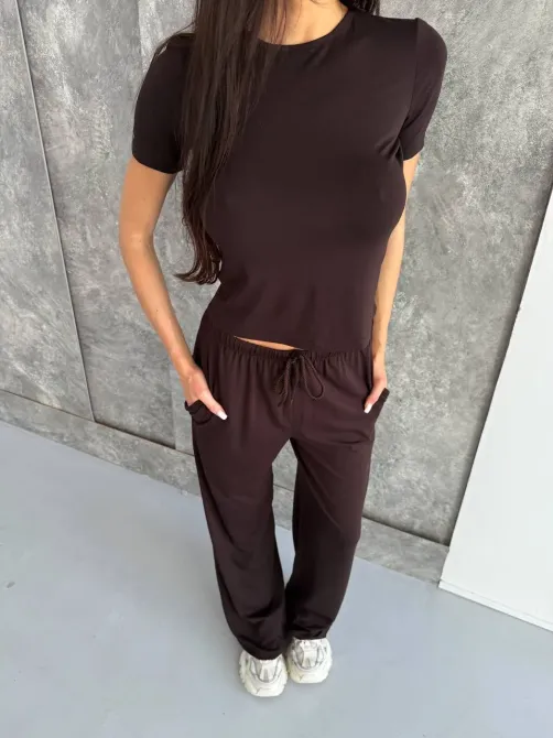 Женский костюм из вискозы с индейкой — базовый комплект футболка + брюки Одесса - изображение 7