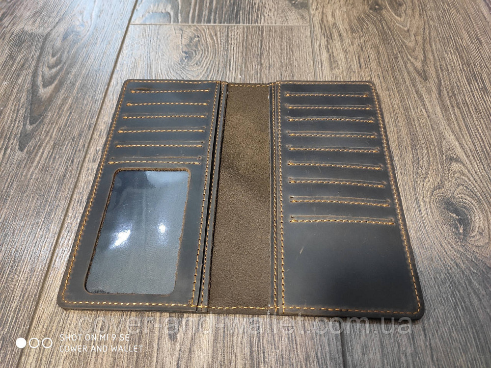 Тонкий чоловічий гаманець купюрник без застібки із вінтажної шкіри ST Leather Київ - фото 5
