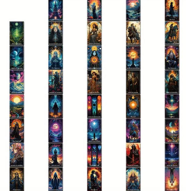 Набор наклеек Таро 78 шт – винтажные мистические наклейки для декора Киев - изображение 4