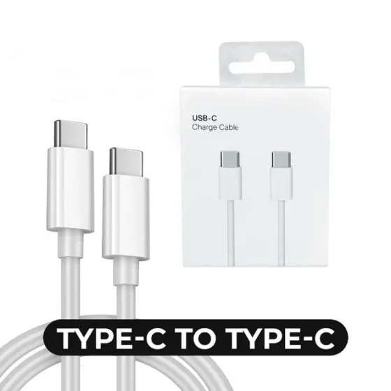 Кабель зарядний Type-C до Type-C White Edition для швидкого заряджання та синхронізації портативних  Київ