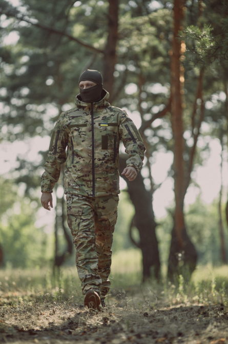 Військова демісезонна куртка Soft Shell мультикам, чоловіча тактична вітрозахисна куртка весна осінь Львів - фото 4