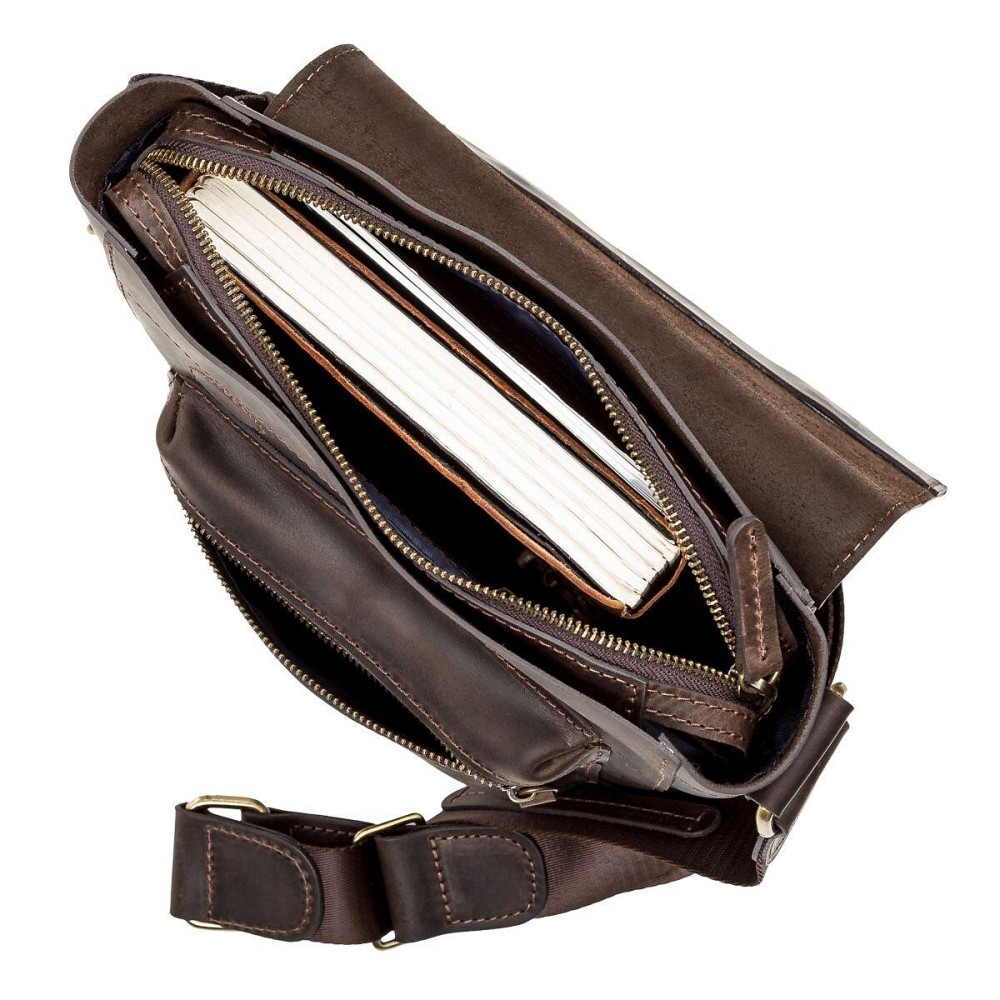 Сумка мужская кожаная Коричневая (SHVIGEL) Киев - изображение 3