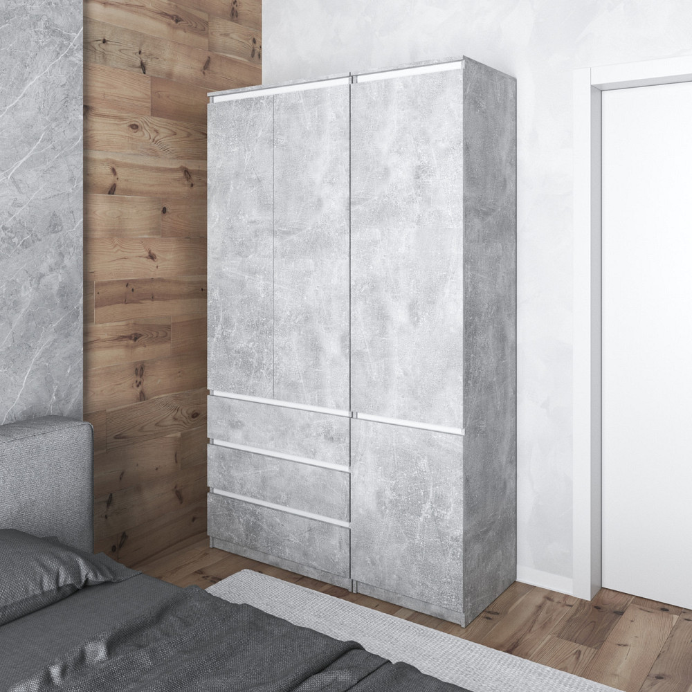 Шафа для одягу VAYS в спальню з 3 шухлядами, штангою та полицями, без ручок R9+R22 Львів - фото 7