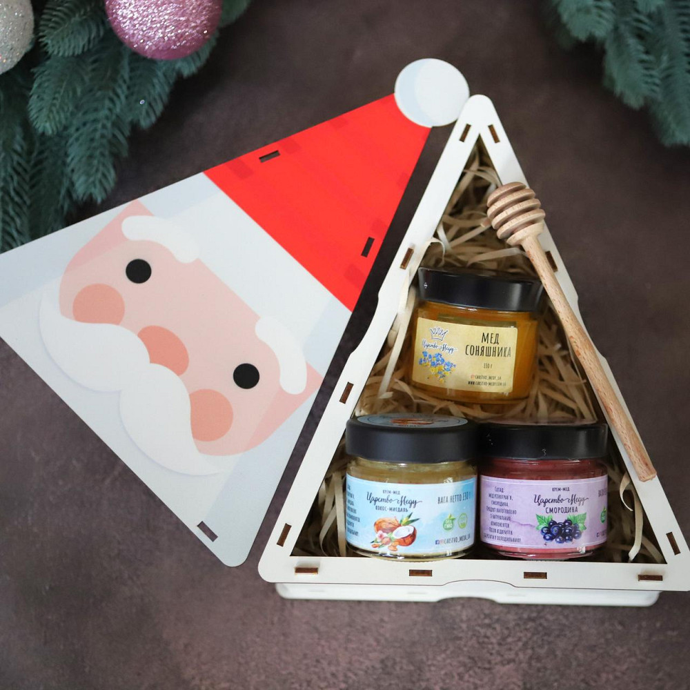 Дерев'яний подарунковий бокс №3 Царство Меду на Новий Рік. Одеса - фото 1