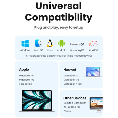 Мишка Ugreen MU105 Wireless Gray (90669) Вінниця - фото 6