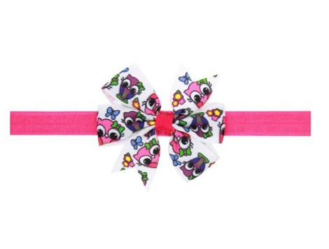 Детская повязка с совами - размер банта 8см, размер универсальный (на резинке) Киев - изображение 1