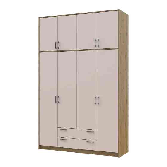 Шафа для одягу Doros Ронді з високою антресоллю Дуб Артизан/Кашемір 4 ДСП 160х52х260 (DRS-011878) Львів