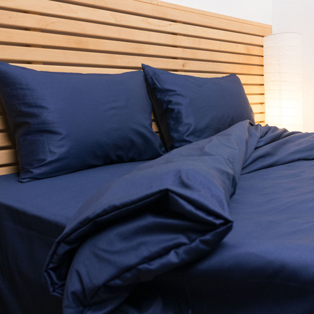 Наволочка на подушку 40х60 см сатин гладкофарбований 135 г/м2 YouStar 1 шт. (Темно-синій) Суми - фото 2