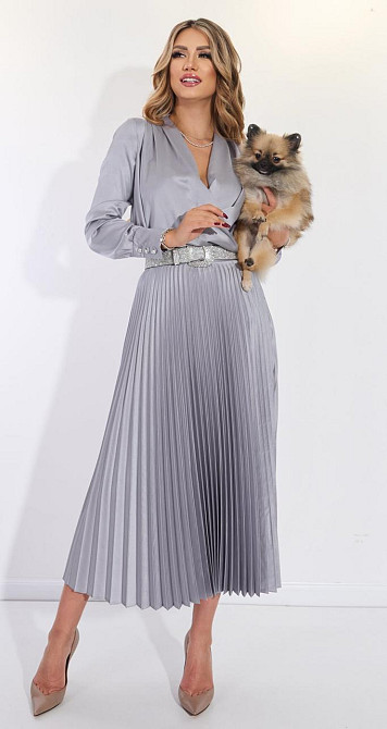 Костюм зі спідницею гофре із шовку (42) Київ - фото 3