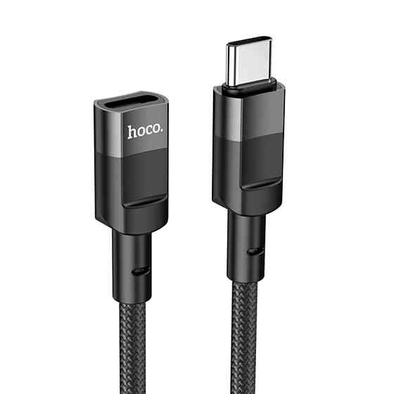 Кабель HOCO U107 Type-C Male to Type-C Female USB2.0 extension cable(L=1.2m) Black Київ