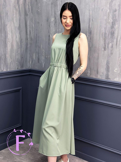 Летнее платье из софта Wendy 46-48, Оливковый Киев - изображение 1