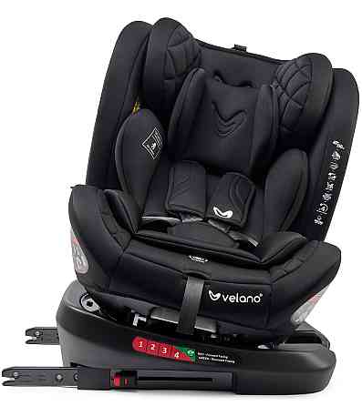 Автокресло Velano Aura 360° i-Size от 0 до 12 лет (40–150 см) Isofix (Черный) Киев