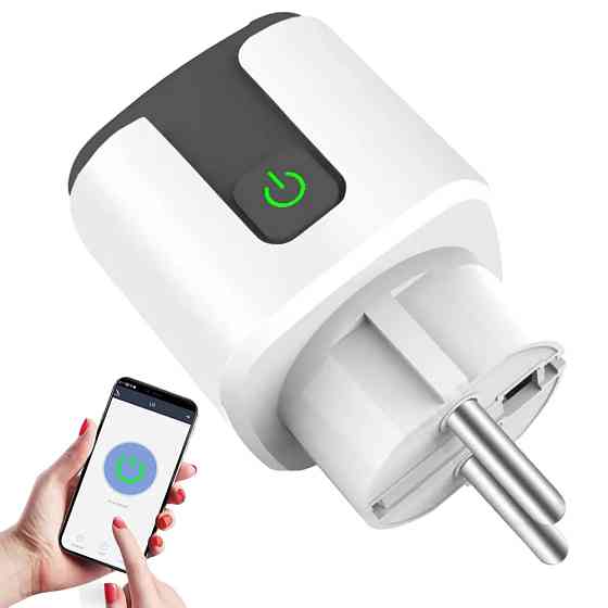 Розумна розетка WiFi з лічильником електроенергії 20А, Tuya Smart 4400Вт, Сіра / Розетка для моніторингу енергії Київ