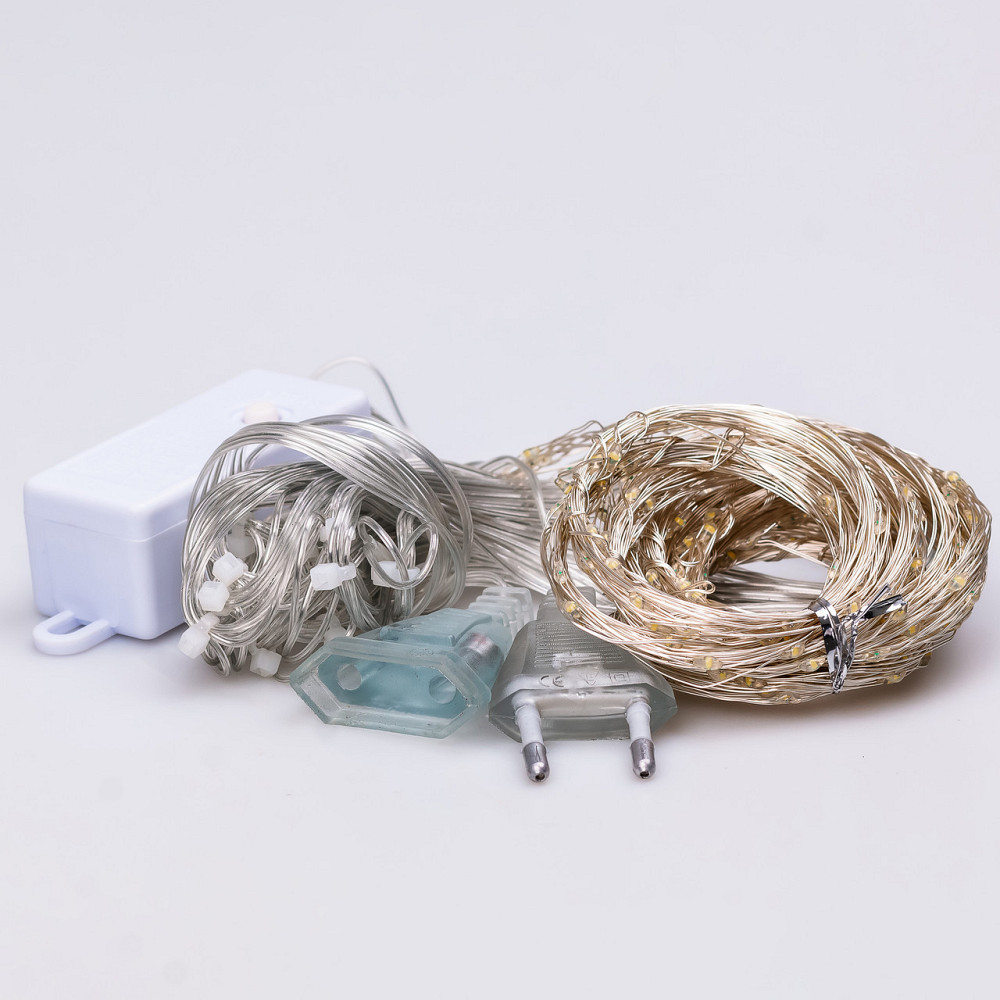 Гирлянда штора светодиодная GarlandoPro 200LED Роса 3х3м 8 режимов 10 нитей гирлянда роса на ёлке Синий 173306BL Киев - изображение 9