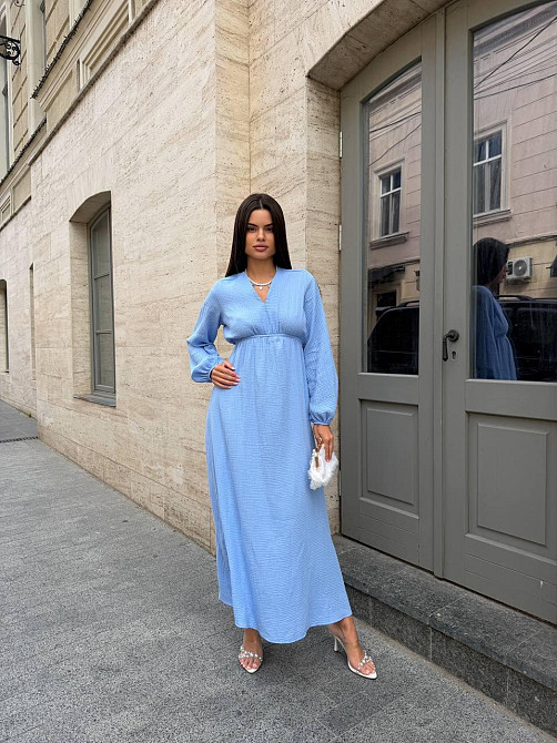 Женское элегантное романтичное длинное платье из муслина Одесса - изображение 10