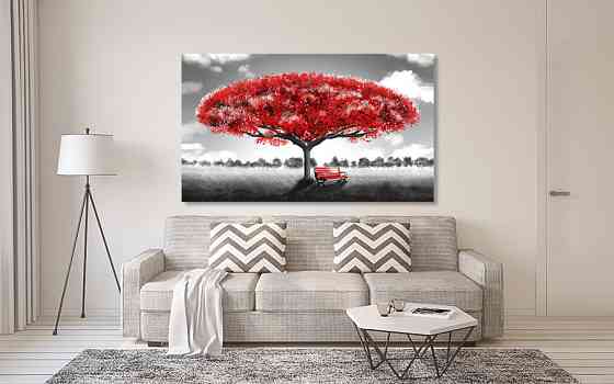 Картина холст у вітальню / спальню   Червоне дерево    MLP_76 ( 60х30см ) 60x100 см Київ