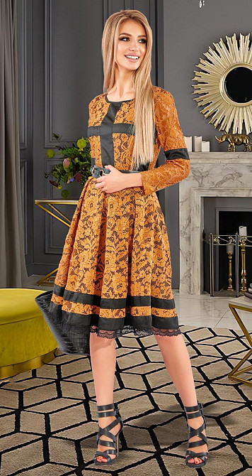 Комбинированное гипюровое платье (42) Киев - изображение 2