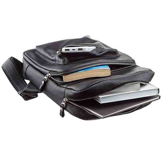 Рюкзак Shvigel 11185 из натуральной кожи Черный Киев