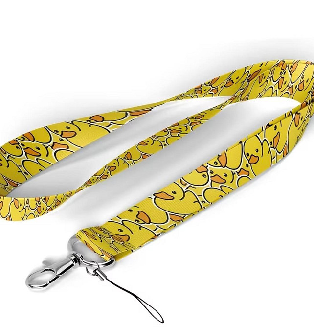 Ремешок ланьярд с утками желтый, держатель для телефона ключей ID, шейный ремешок с карабином Киев - изображение 1