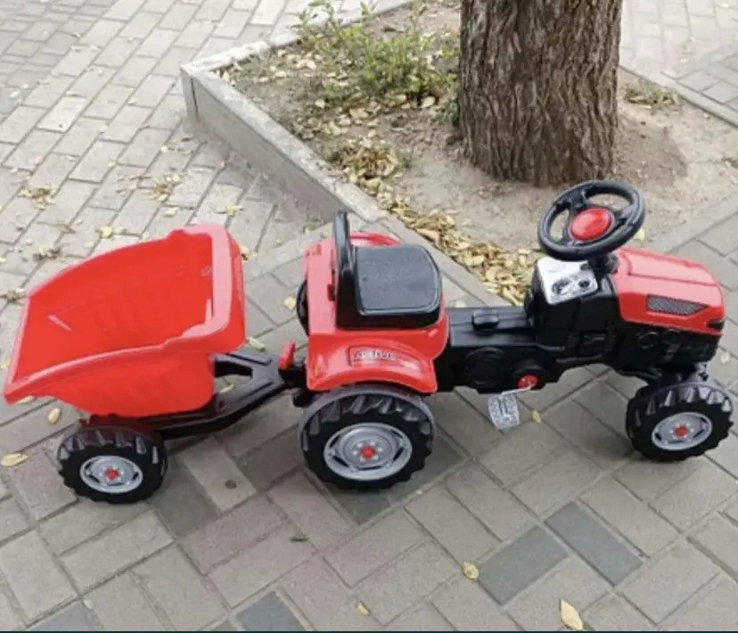 Детский педальный трактор с прицепом Pilsan красный на педалях для детей Киев - изображение 3