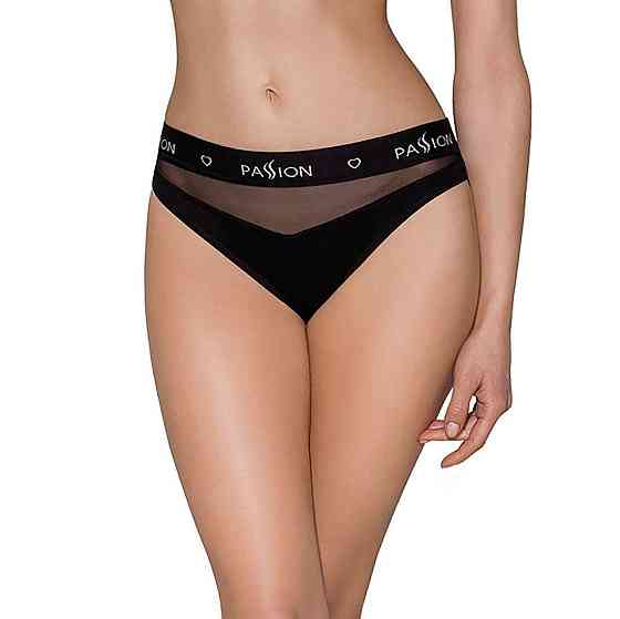 Трусики з прозорою вставкою Passion PS006 PANTIES L, black Sex Aura Київ