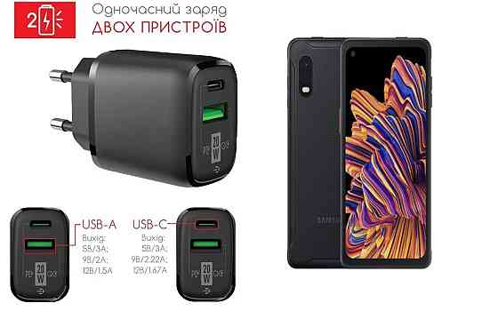 Сетевое зарядное устройство для Samsung Galaxy Xcover Pro, 20W 3A, Quick Charge 3.0 Киев